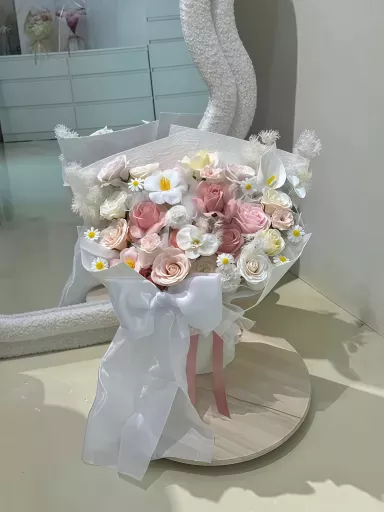 Anniversary flower arrangement by Laurel & Bloom Florals