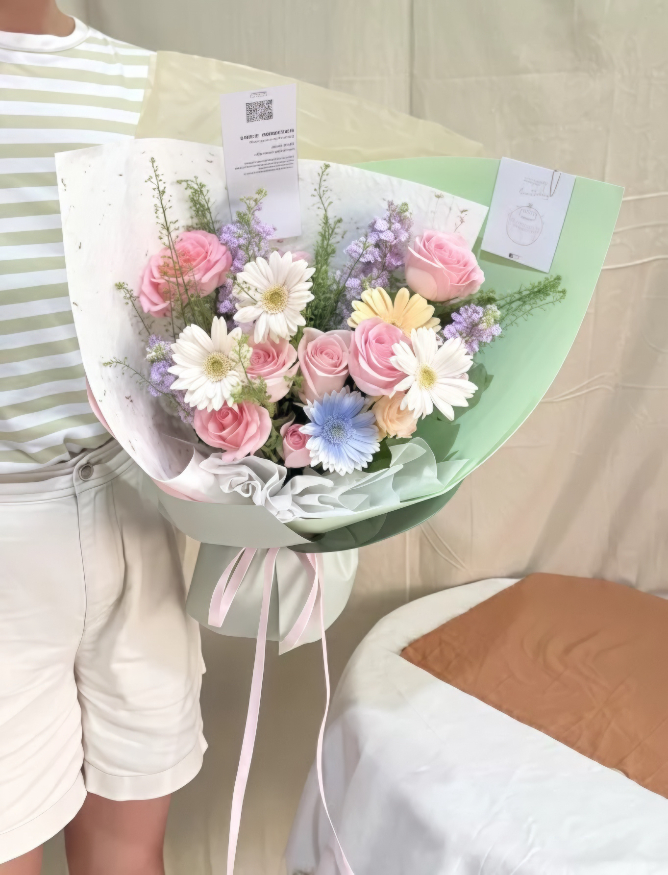 Clear Soft Pastel fresh flower bouquet for same-day delivery