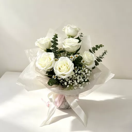Moonlight White Rose Bouquet