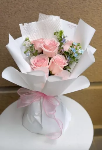 Blush Petite Rose Bouquet (Fresh Flower)