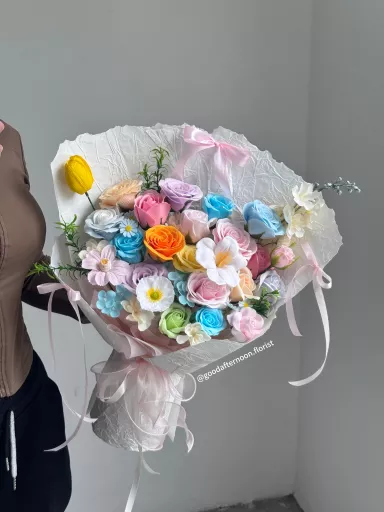 Colorful soap flower bouquet JB 多巴胺香皂花束