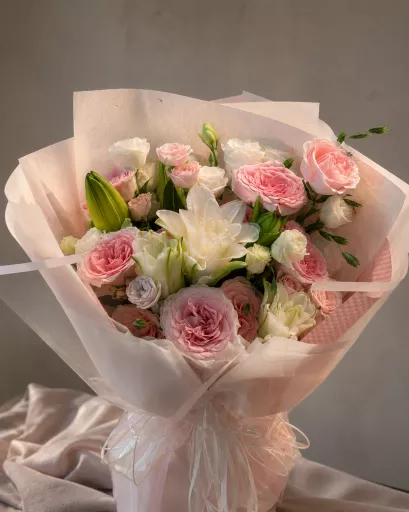 Pink Rose & Lily Bouquet