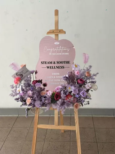 Ethereal Lavender Grand Opening Easel Stand (Artificial Flower)