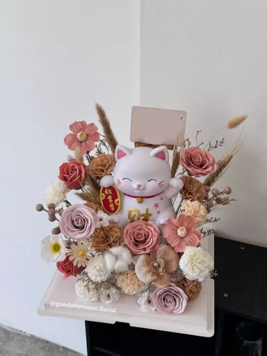 lucky cat flower box 招财猫开张花盒
