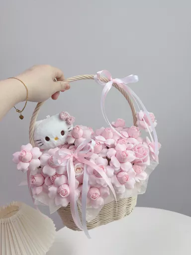 HELLO KITTY SOAP FAIRYKISS FLOWER BASKET
