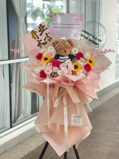 Lucky Bear· Grand Opening Floral Stand (Soap Flower)