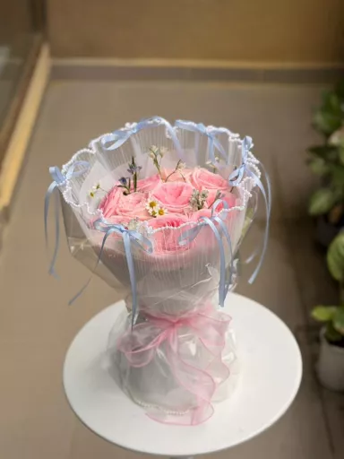 Sweet Blush Rose Bouquet (Fresh Flower)