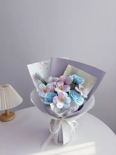 SOAP TULIP FOWER BOUQUET(PURPLEBLUE)