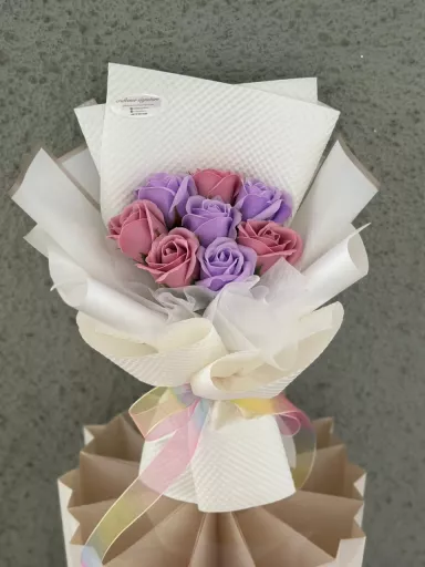 Elegant And Romantic Soap Rose Bouquet (Soap Flower)