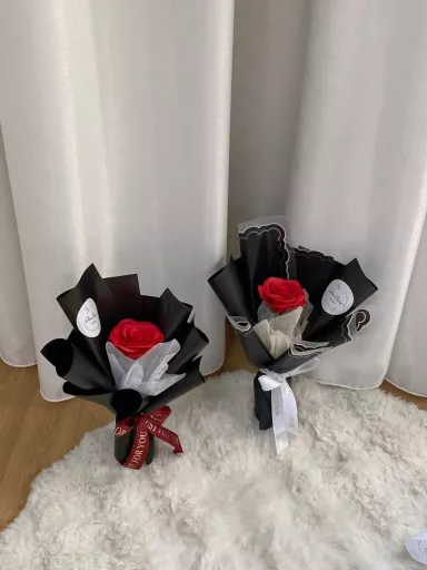 S03-Single stalk soap red roses bouquet